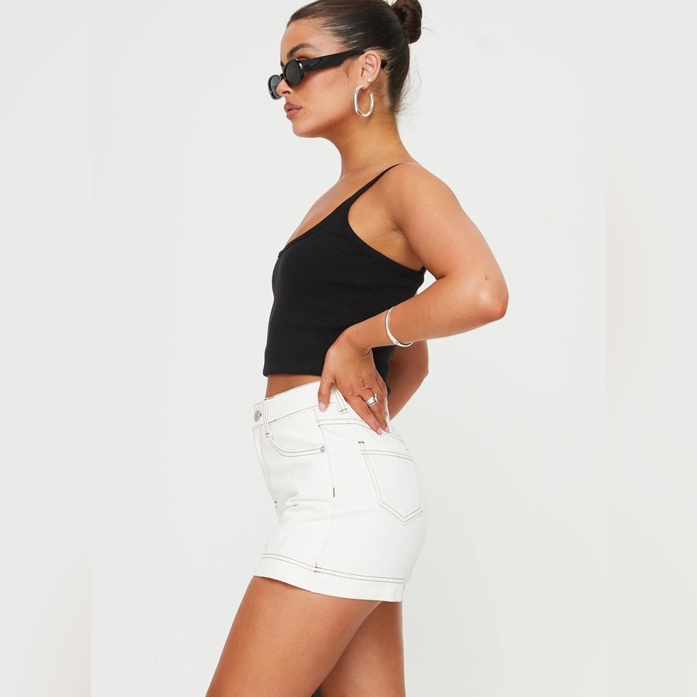 Princess Polly Cream Denim Mini Skort - Picture 4 of 11